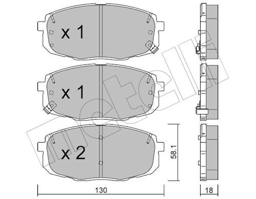 METELLİ 22-0513-1 | / Balata Fren Ön (Hyundai Kona 18 / 15 Jant / Kia Soul 15 /)
