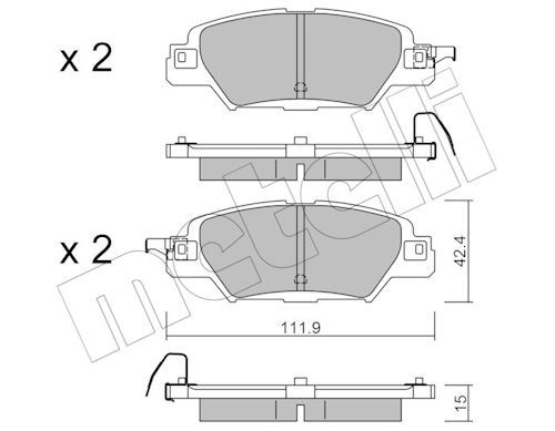 METELLİ 22-1158-0 | / Fren Balatası Arka-(Mazda Cx-5 2.0 Awd 2011 / 2017)