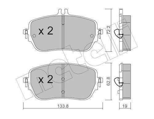 METELLİ 22-1193-0 | / Fren Balatası Ön (Mercedes A-Serisi (W177) B-Serisi (W247) CLA-Serisi (W118))