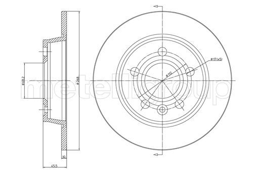 METELLİ 23-0404C | / Arka Fren Diski-268×10 5×112 (VW Sharan 96-10 Seat Alhambra 96-10)