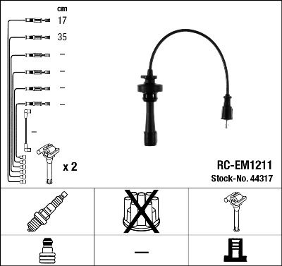 NGK 44317 | Mitsubishi Outlander Evo8-9 4G63 Buji Kablo Set