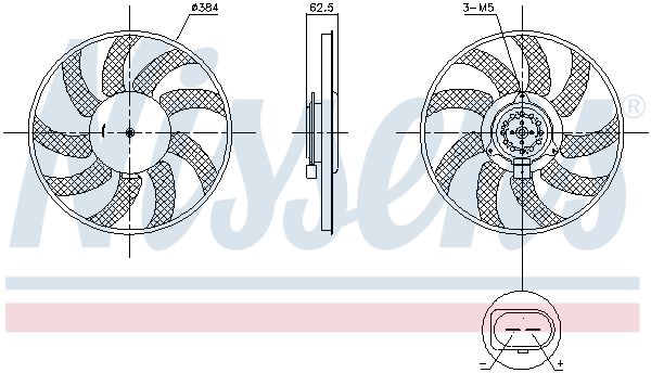 NISSENS 850099 | Fan Motoru-400 mm 400W (Audi A6 11-18 A7 11-18 Q3 12-18)