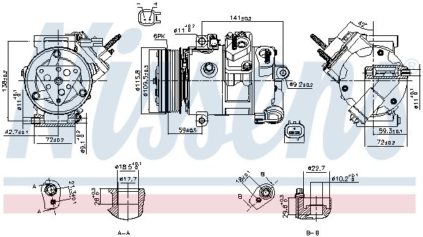 NISSENS 890772 | Klima Kompresörü Komple Transit Custom V362-V363 2.0 Ecoblue Onden Ceker 16 >