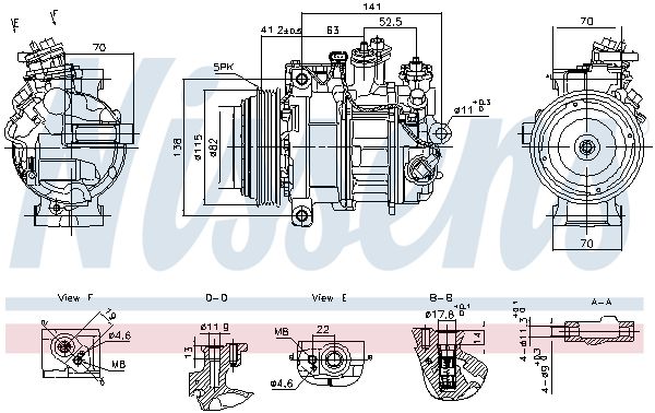 NISSENS 890919 | Klima Kompresörü Mercedes W205-W213-W447 Vito Glc-CLS