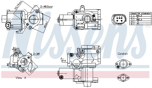 NISSENS 98199 | EGR Valfi VW Audi Porsche