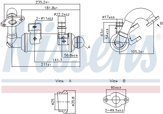 NISSENS 989405 | EGR Soğutucusu Ford Tourneo Connect (2002) 1.8 TDCI