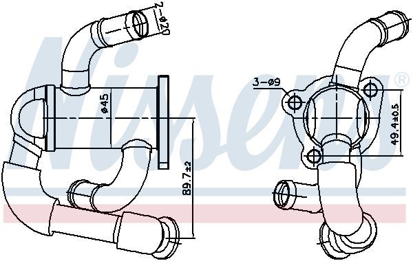 NISSENS 989433 | EGR Soğutucusu Opel Corsa C / D / Combo C / Meriva A Z13dt,Z13dtj,Z13dth,Y13dt