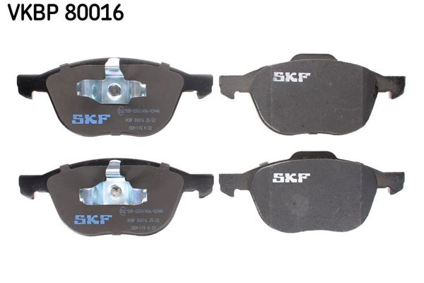 SKF VKBP80016 | Fren Balatası Ön Yeni Connect Chc 1.6 / 1.5 TDCI 15 > C-Max 06 > 11 10 > C-Max 06 > 11 03 > Kuga 13 > Kuga 0