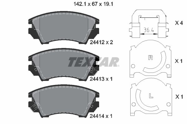 TEXTAR 2441201 | Fren Balatası Opel Astra J / Insignia (17 Jant) Ön
