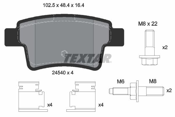 TEXTAR 2454001 | Fren Balatası Citroen C4 Picasso 06-Arka