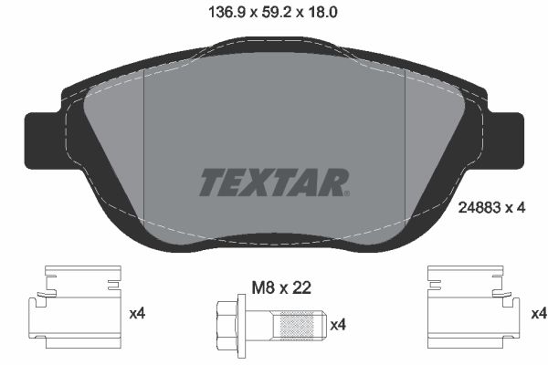 TEXTAR 2488301 | Fren Balatası Opel Crossland X / Corsa F (15 Inç) Ön