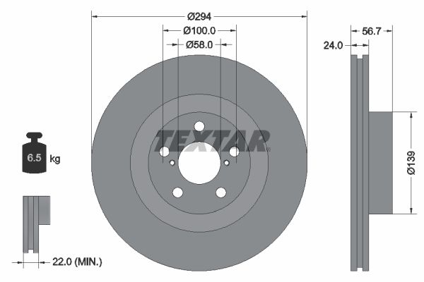 TEXTAR 92139500 | Fren Diski Pro Impreza 2.0T 02-08 Gt86 2.0T 12-Ön | 2 Adet