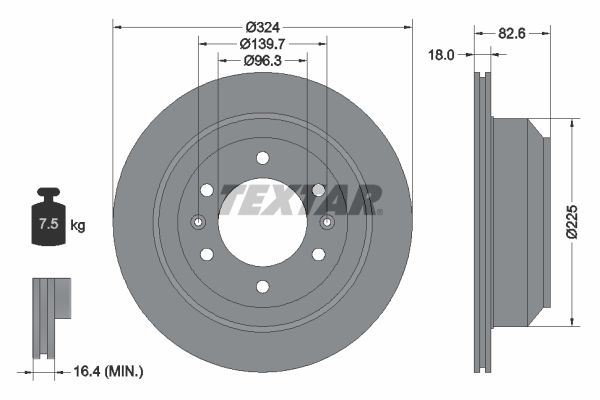 TEXTAR 92203900 | Fren Diski Starex H1 08-Ön | 2 Adet