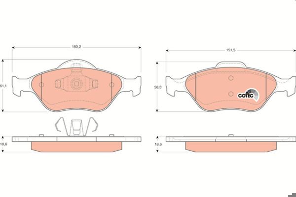 TRW GDB1419 | Fren Balata Ön 06-Yaris 01-Fiesta-Fusion-Mazda.2