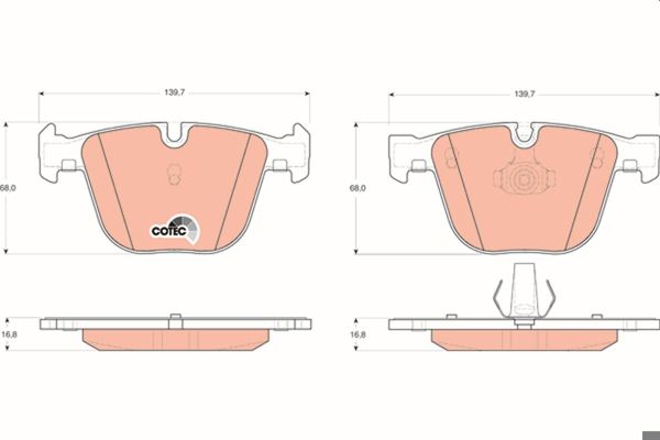 TRW GDB1502 | Fren Balatası Arka (BMW E-60 / 61 / 63 / 64 / 70 / 90 / 70 / Arka Büyük)