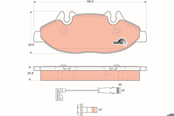 TRW GDB1600 | Fren Balatası Mercedes W639 Viano On / 2004-2007 Fişli
