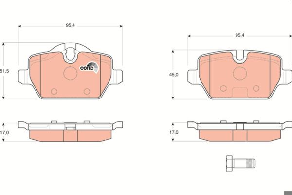 TRW GDB1612 | Fren Balatası Arka (BMW E87-90) 2362303