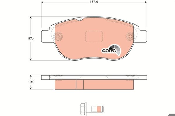TRW GDB1624 | Fren Balata Ön 01-Pt.307-207 1.6-2.0