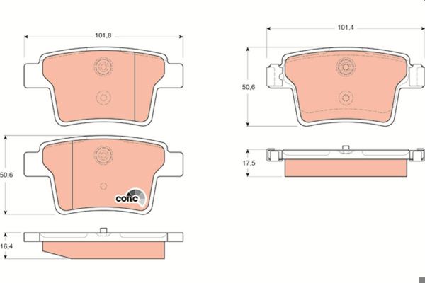 TRW GDB1665 | Fren Balata Arka Mondeo 04-08