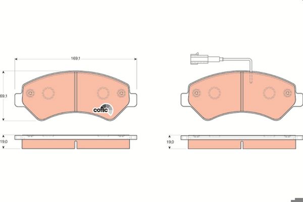 TRW GDB1703 | Fren Balatası Ön Psa Fca Psa Jumper Relay Ducat 06-11