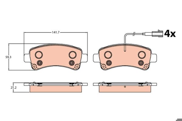 TRW GDB2106 | Fren Balata Arka Fişli Ducato 06-/ Boxer 06-/ Jumper 06 -
