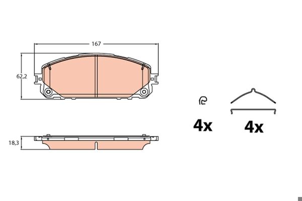 TRW GDB2142 | Fren Balata Ön 14-Cherokee