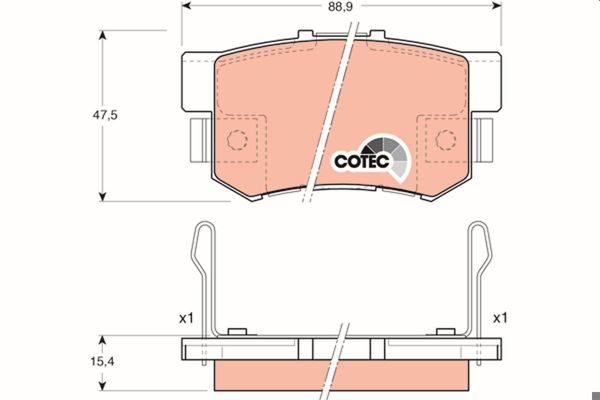 TRW GDB3154 | Balata Fren Arka-(Honda: Accord 90-98 / Shuttle 94-04 / Rover-600 90-/ Suzuki: Sx-4 06-/ Swift 05 -)