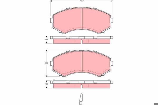 TRW GDB3254 | Fren Balatası Ön Mazda: E2200d 91-03 Mitsubishi: Pajero IV 07 -