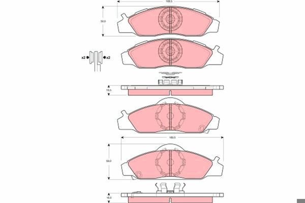 TRW GDB3281 | Ön Fren Balatası Fişli Korando 2.0 / 2,3 / 2,9D / 2,9Td / 3,2 01 / 99-Musso 2,2Td / 2,3 / 2,9D / 2,9Td / 3,2 01 / 99 -