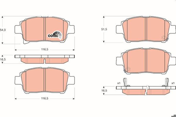 TRW GDB3317 | Ön Fren Balatası Corolla Verso Vvt I 2001- Corolla 2002-2007