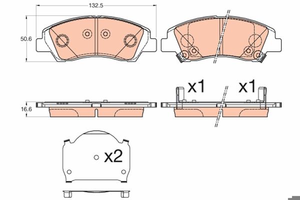 TRW GDB3618 | Fren Balatası Ön Hyundai i10 1.0 1.2 2013-/