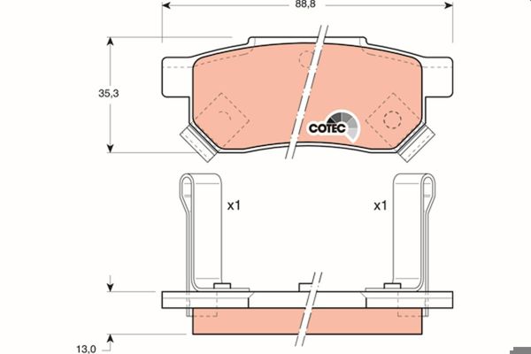 TRW GDB499 | Balata Fren Arka-(Honda Civic 96 / 00 / Jazz 02 / 10 / Rover 90 /)