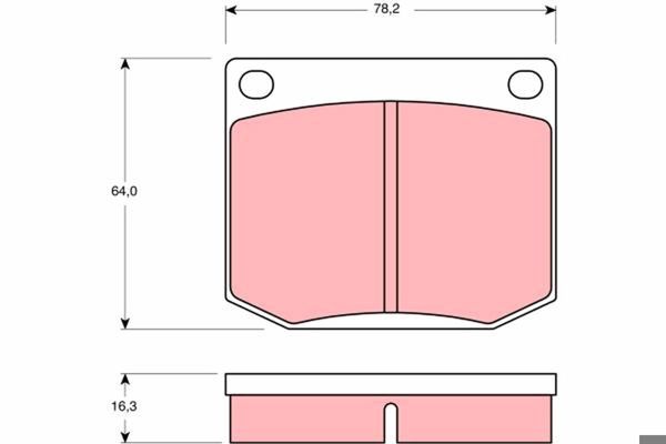 TRW GDB637 | Fren Balatası Ön Saab 900 2.0 78-89 Saab 99 1.9 2.0 69-84