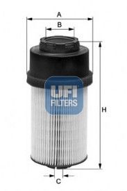 UFI 26.009.00 | Yakıt Filtresi Daf Cf75 Cf85 01 > 13 Xf95 02 > 06 205 mm
