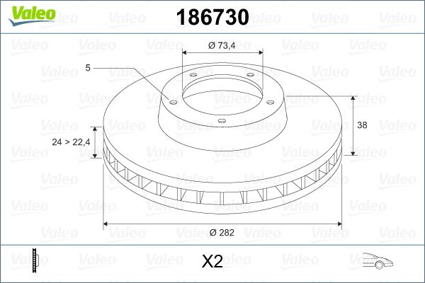 VALEO 186730 | Fren Diski Ren Espace IV 1.9Dcı / Vels
