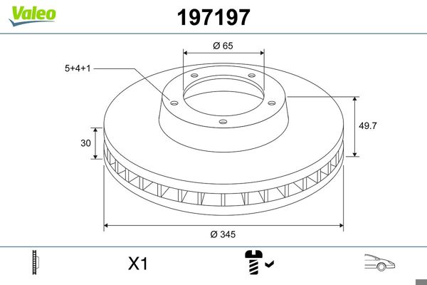 VALEO 197197 | Fren Diski Seat Leon (2005 /) 2.0 TFSI 241