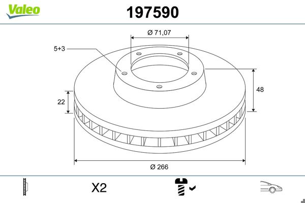 VALEO 197590 | Disk On 14-Pt.308 | 1 Adet