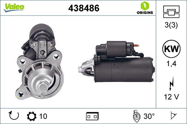 VALEO 438486 | Marş Motoru 12V 10 Dıs Tournoe Connect 1.8 TDCI Transit Connect 1.8 TDCI