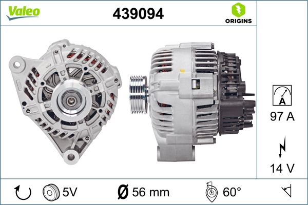 VALEO 439094 | Alternatör 12 V 90A Citroen Saxo 1.6 16V 96-03 / 106 1.4-1.6 01 -