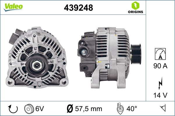 VALEO 439248 | Alternatör (12V 97A) Partner P206 P306 Berlıngoexpert Jumpy Dw8 / Dw8b Boxer II Ducato II P406 P806 Evasıon 2.0 HDI (03 06)