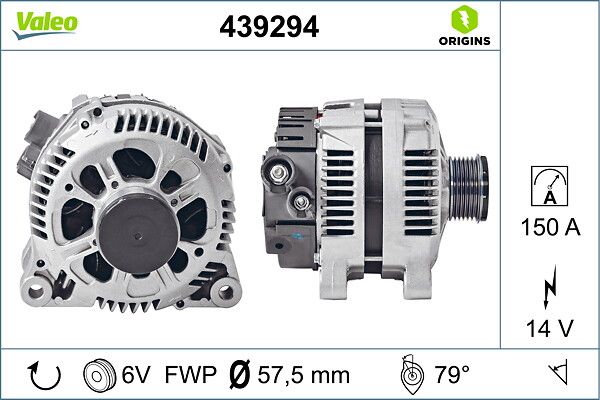 VALEO 439294 | Alternatör 12 V 150A Citroen C5-Jumpy-Peugeot 407 2.0 HDI