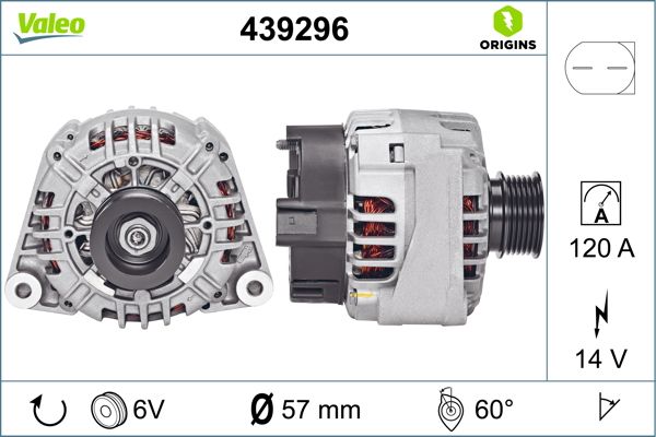 VALEO 439296 | Alternatör (14V 120A) C-Class W203 00-02 Cl203 01-02 S203 01-02