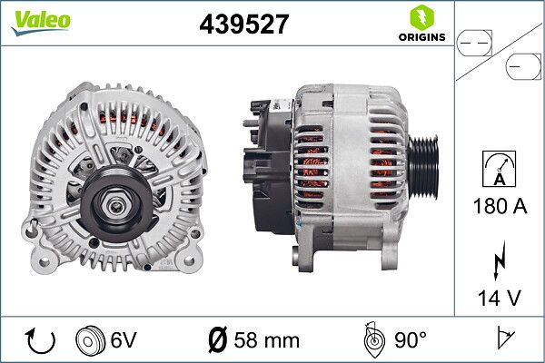 VALEO 439527 | Alternatör 12V 180A Audi A6 A8 Q7 Touareg 2,7Tdı / 3,0 TDI 04 -