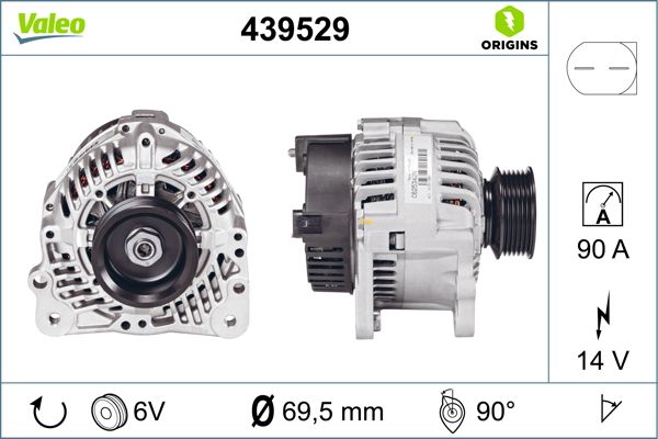 VALEO 439529 | Alternatör 12 V 90A Volkswagen Transporter T4 2.5 98 -