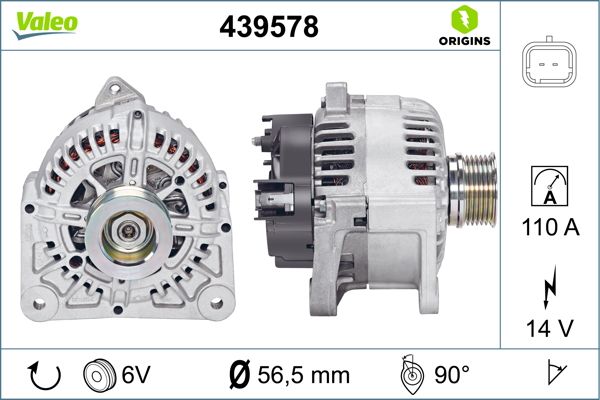 VALEO 439578 | Alternatör Kmp 06-Megane.2-Lgn.2-Log 1.6 16V 105-112Hp
