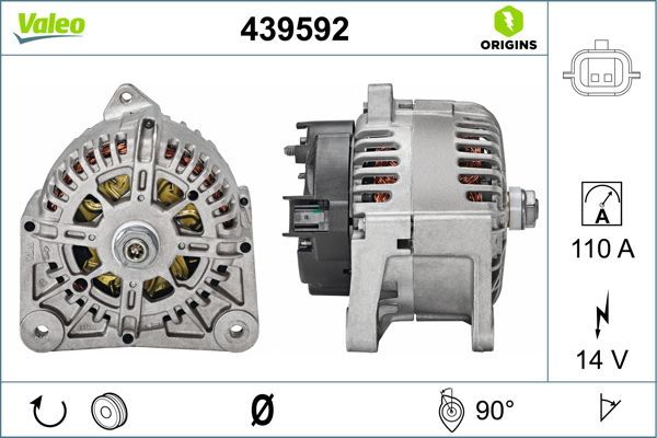VALEO 439592 | Alternatör 12 V 110A Renault Megane II-Scenic 1.4 / 1.6 16V 06 -