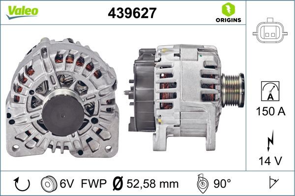 VALEO 439627 | Alternatör 12 V 150A Renault Laguna III 2.0 16V 09 -