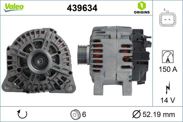 VALEO 439634 | Alternatör Kmp Citroen C5 3 0 V6 Alternatör Kmp Bınek (Ithal)