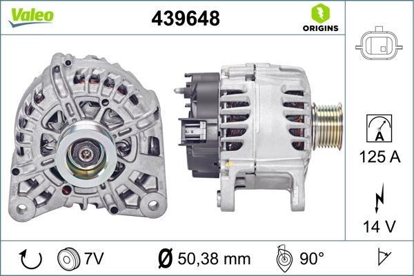 VALEO 439648 | Alternatör 12 V 120A Renault Scenic 1.9 DCI 09 -