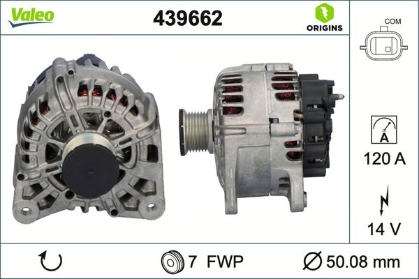 VALEO 439662 | Alternatör Kmp 12-Clio.IV-Megane.IV-Dokker-Lodgy 1.2Tce